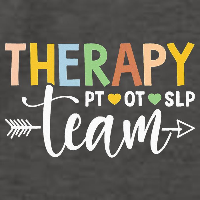 Therapy Team PT OT SLP Rehab Squad Therapist Motor Team Vector Backpack