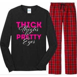 Thick Thighs & Pretty Eyes Workout Fitness Long Sleeve Pajama Set