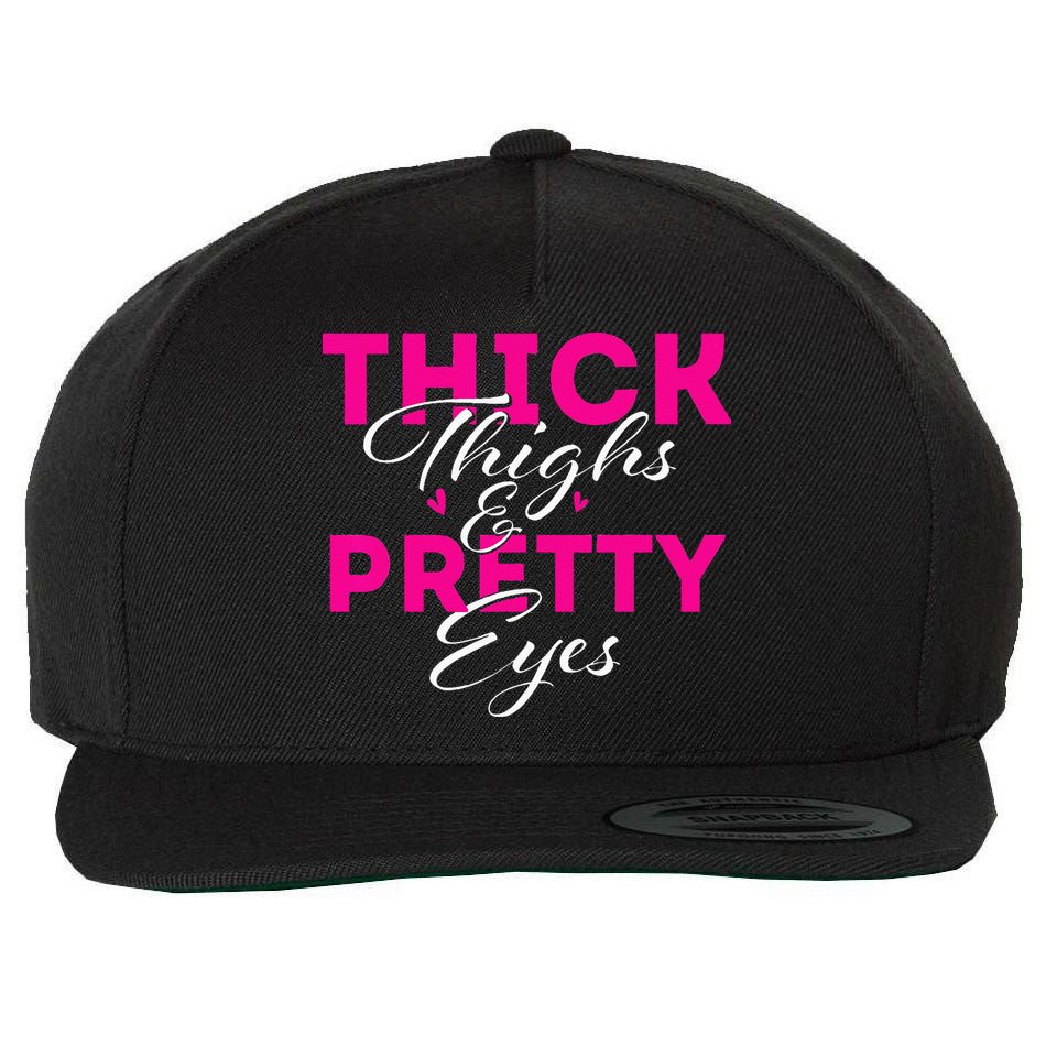 Thick Thighs & Pretty Eyes Workout Fitness Wool Snapback Cap