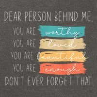 To The Person Behind Me You Are Amazing Beautiful And Enough Cotton Canvas Backpack