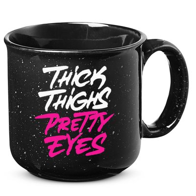Thick Thighs Pretty Eyes Gift Plus Size Funny 15oz Campfire Ceramic Mug