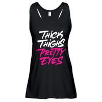 Thick Thighs Pretty Eyes Gift Plus Size Funny Ladies Essential Flowy Tank