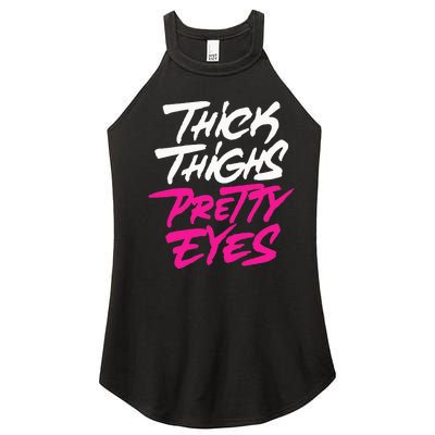 Thick Thighs Pretty Eyes Gift Plus Size Funny Women's Perfect Tri Rocker Tank