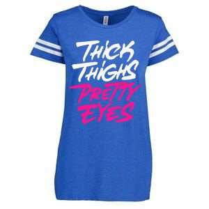 Thick Thighs Pretty Eyes Gift Plus Size Funny Enza Ladies Jersey Football T-Shirt