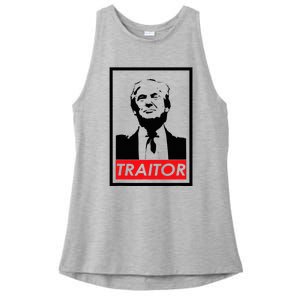 Trump Traitor Presidential Treason Political Anti Trump Ladies PosiCharge Tri-Blend Wicking Tank