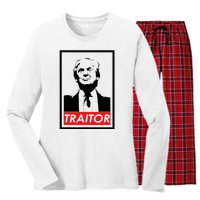 Trump Traitor Presidential Treason Political Anti Trump Women's Long Sleeve Flannel Pajama Set 