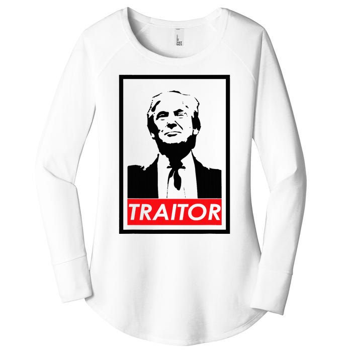 Trump Traitor Presidential Treason Political Anti Trump Women's Perfect Tri Tunic Long Sleeve Shirt