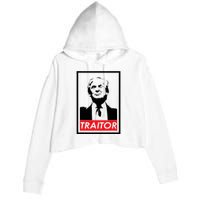 Trump Traitor Presidential Treason Political Anti Trump Crop Fleece Hoodie