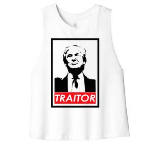 Trump Traitor Presidential Treason Political Anti Trump Women's Racerback Cropped Tank