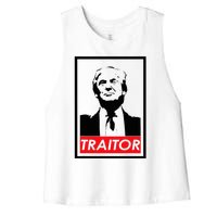 Trump Traitor Presidential Treason Political Anti Trump Women's Racerback Cropped Tank