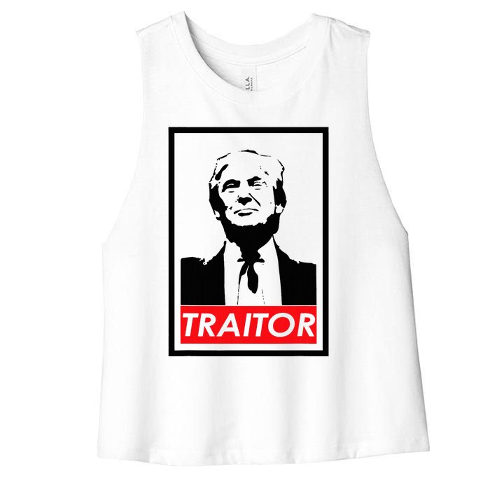 Trump Traitor Presidential Treason Political Anti Trump Women's Racerback Cropped Tank