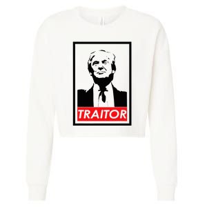 Trump Traitor Presidential Treason Political Anti Trump Cropped Pullover Crew