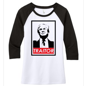 Trump Traitor Presidential Treason Political Anti Trump Women's Tri-Blend 3/4-Sleeve Raglan Shirt