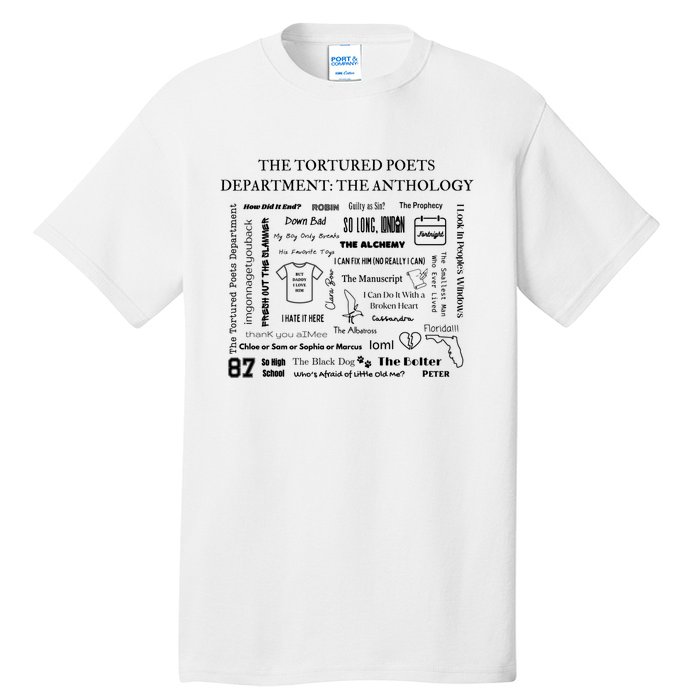 The Tortured Poets Ttpd Tracklist Tall T-Shirt