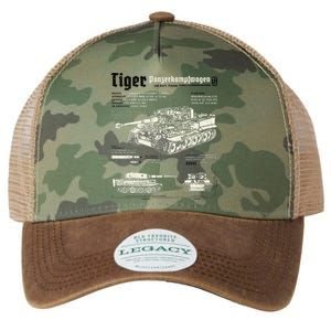 Tiger Tank Panzer World War 2 Blueprint Legacy Tie Dye Trucker Hat