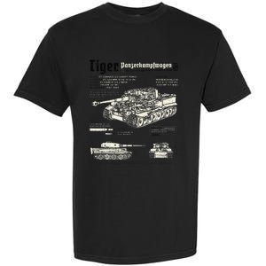 Tiger Tank Panzer World War 2 Blueprint Garment-Dyed Heavyweight T-Shirt