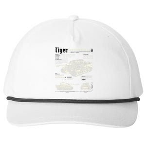 Tiger Tank Panzer World War 2 Blueprint Snapback Five-Panel Rope Hat