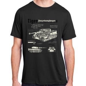 Tiger Tank Panzer World War 2 Blueprint Adult ChromaSoft Performance T-Shirt