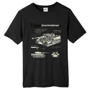 Tiger Tank Panzer World War 2 Blueprint Tall Fusion ChromaSoft Performance T-Shirt