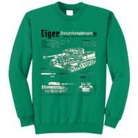 Tiger Tank Panzer World War 2 Blueprint Sweatshirt