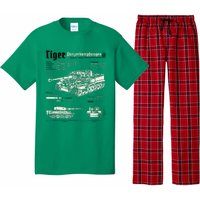 Tiger Tank Panzer World War 2 Blueprint Pajama Set