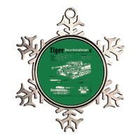 Tiger Tank Panzer World War 2 Blueprint Metallic Star Ornament