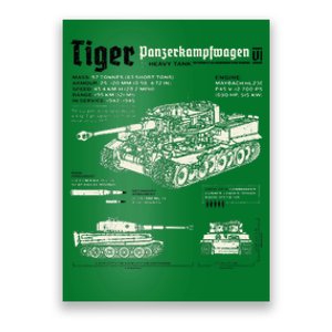 Tiger Tank Panzer World War 2 Blueprint Poster