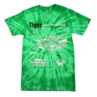 Tiger Tank Panzer World War 2 Blueprint Tie-Dye T-Shirt