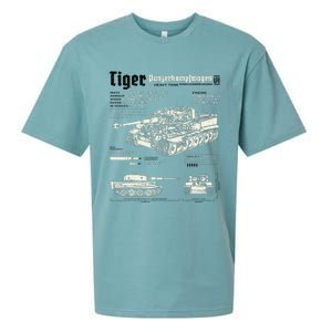 Tiger Tank Panzer World War 2 Blueprint Sueded Cloud Jersey T-Shirt