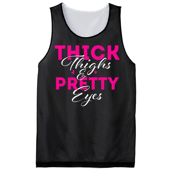 Thick Thighs & Pretty Eyes  Workout Fitness Mesh Reversible Basketball Jersey Tank