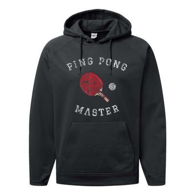 Table Tennis Ping Pong Master Funny Quote Graphic Print Performance Fleece Hoodie