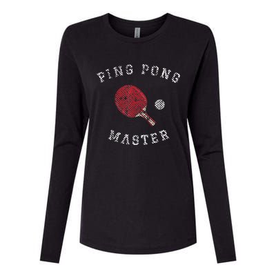 Table Tennis Ping Pong Master Funny Quote Graphic Print Womens Cotton Relaxed Long Sleeve T-Shirt