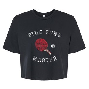 Table Tennis Ping Pong Master Funny Quote Graphic Print Bella+Canvas Jersey Crop Tee