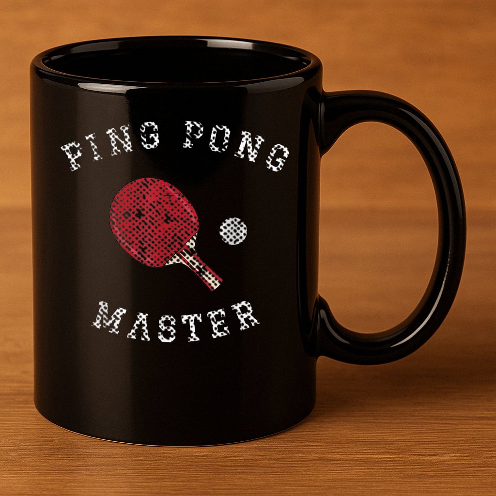 Table Tennis Ping Pong Master Funny Quote Graphic Print 11oz C Handle Ceramic Mug