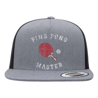 Table Tennis Ping Pong Master Funny Quote Graphic Print Flat Bill Trucker Hat