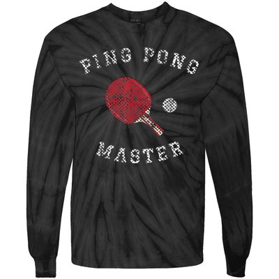 Table Tennis Ping Pong Master Funny Quote Graphic Print Tie-Dye Long Sleeve Shirt