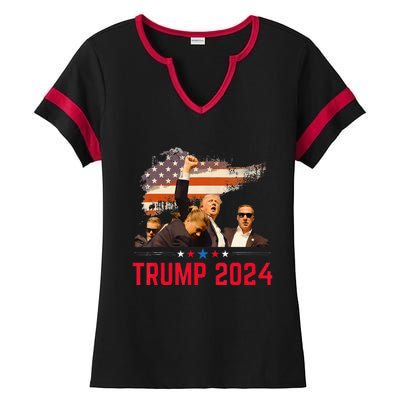 Trump Trending Political Pennsylvania Trump 2024 Ladies Halftime Notch Neck Tee