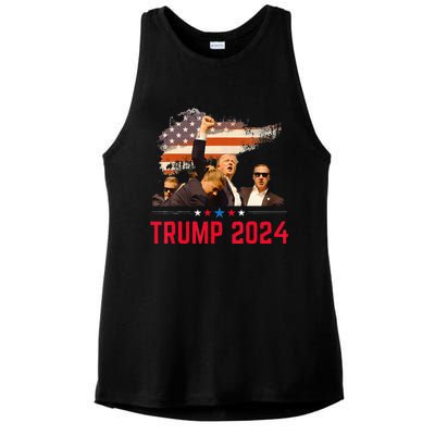 Trump Trending Political Pennsylvania Trump 2024 Ladies PosiCharge Tri-Blend Wicking Tank