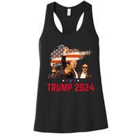 Trump Trending Political Pennsylvania Trump 2024 Women's Racerback Tank