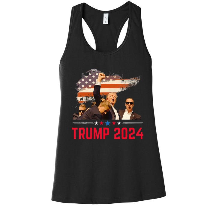 Trump Trending Political Pennsylvania Trump 2024 Women's Racerback Tank