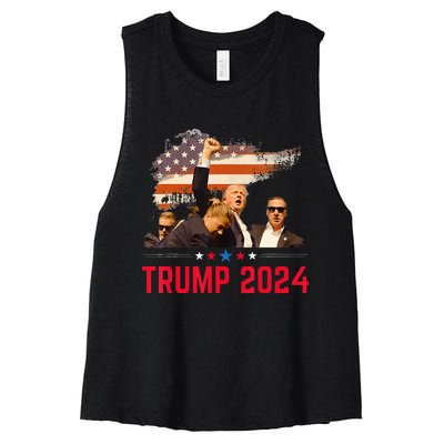 Trump Trending Political Pennsylvania Trump 2024 Women's Racerback Cropped Tank