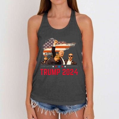 Trump Trending Political Pennsylvania Trump 2024 Women's Knotted Racerback Tank