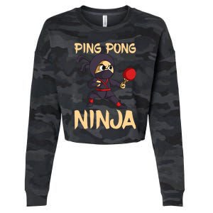 Table Tennis Ping Pong Ninja Lover Cropped Pullover Crew