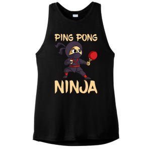 Table Tennis Ping Pong Ninja Lover Ladies PosiCharge Tri-Blend Wicking Tank