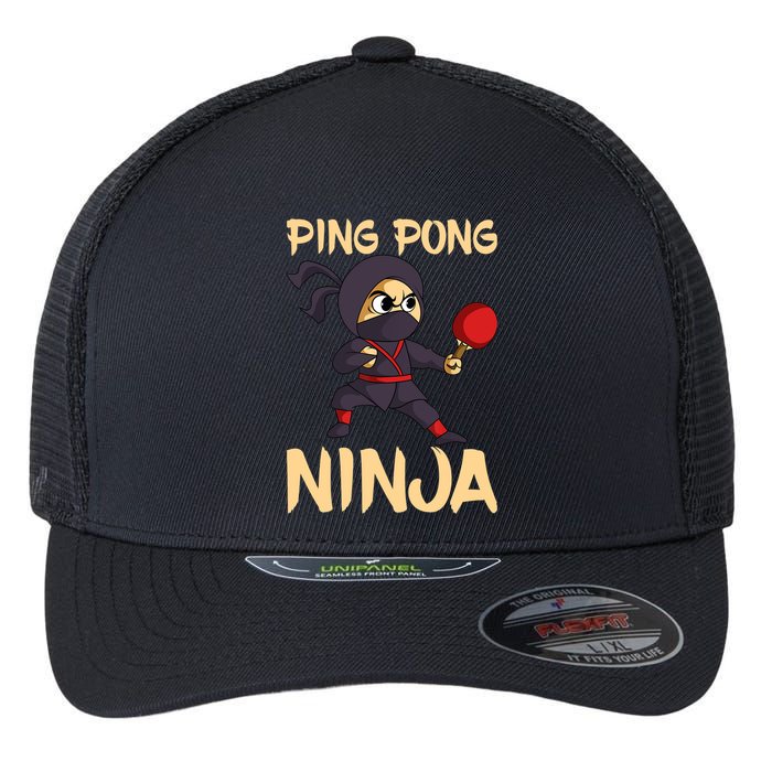 Table Tennis Ping Pong Ninja Lover Flexfit Unipanel Trucker Cap