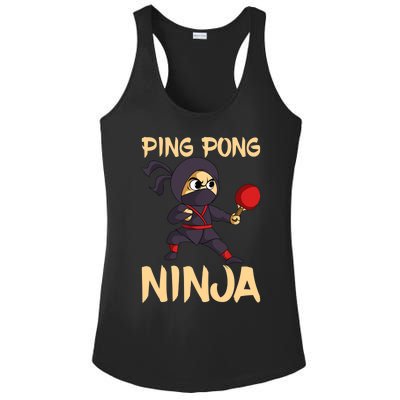 Table Tennis Ping Pong Ninja Lover Ladies PosiCharge Competitor Racerback Tank