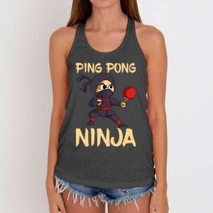 Table Tennis Ping Pong Ninja Lover Women's Knotted Racerback Tank