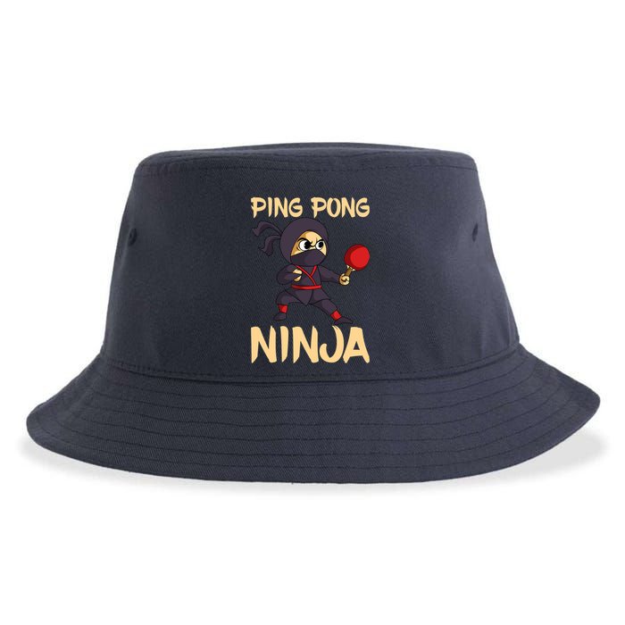 Table Tennis Ping Pong Ninja Lover Sustainable Bucket Hat