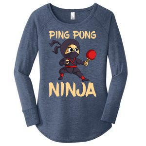 Table Tennis Ping Pong Ninja Lover Women's Perfect Tri Tunic Long Sleeve Shirt