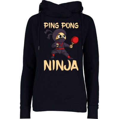 Table Tennis Ping Pong Ninja Lover Womens Funnel Neck Pullover Hood